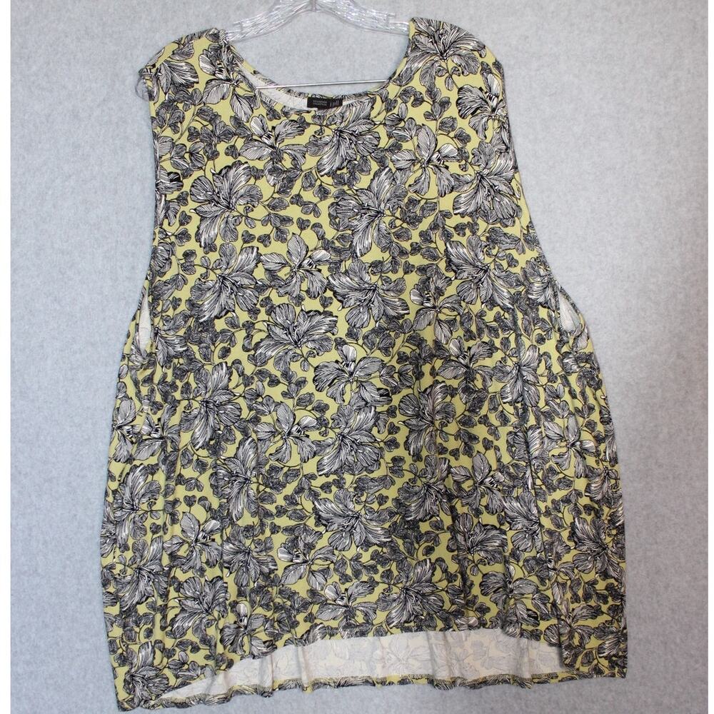 J.JILL WEAREVER COLLECTION Womens Stretch Floral Tank Top Sleeveless Size 4X